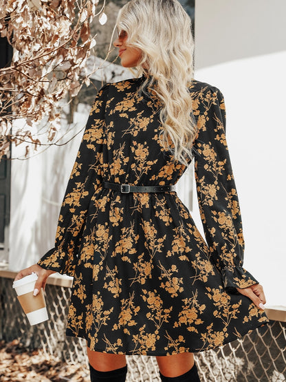 Floral Print  Mini Dress For Woman