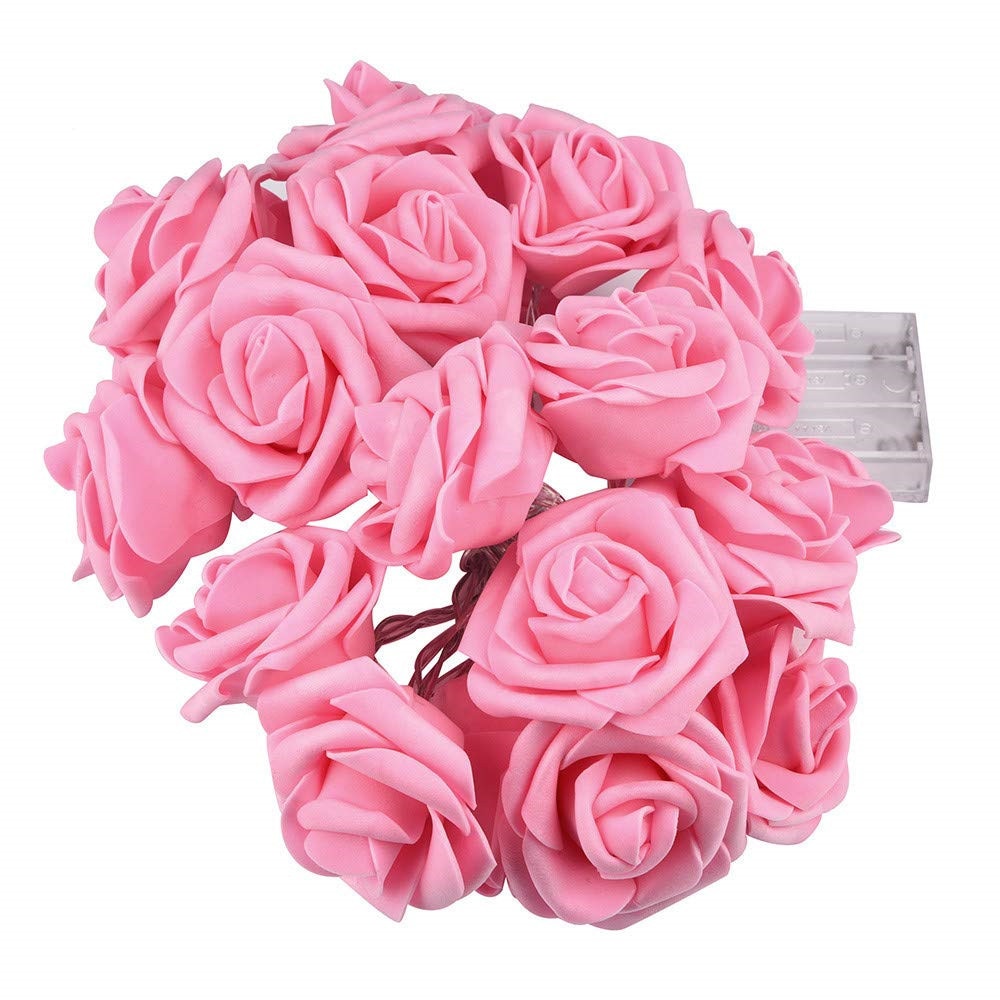 Rose Flower String Lights Artificial Flower Bouquet