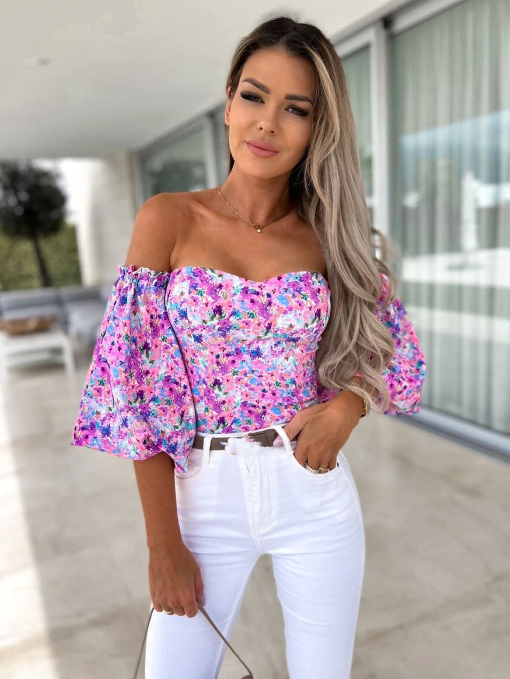 Off Shoulder Cami Floral