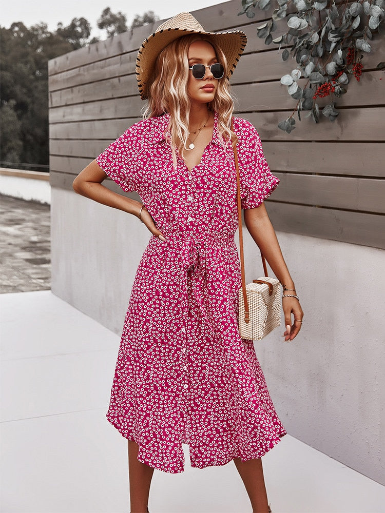 Long Sleeve Floral  Dress