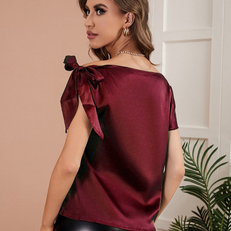 Satin Women Blouse Elegant