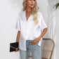 White Satin Notched Blouse