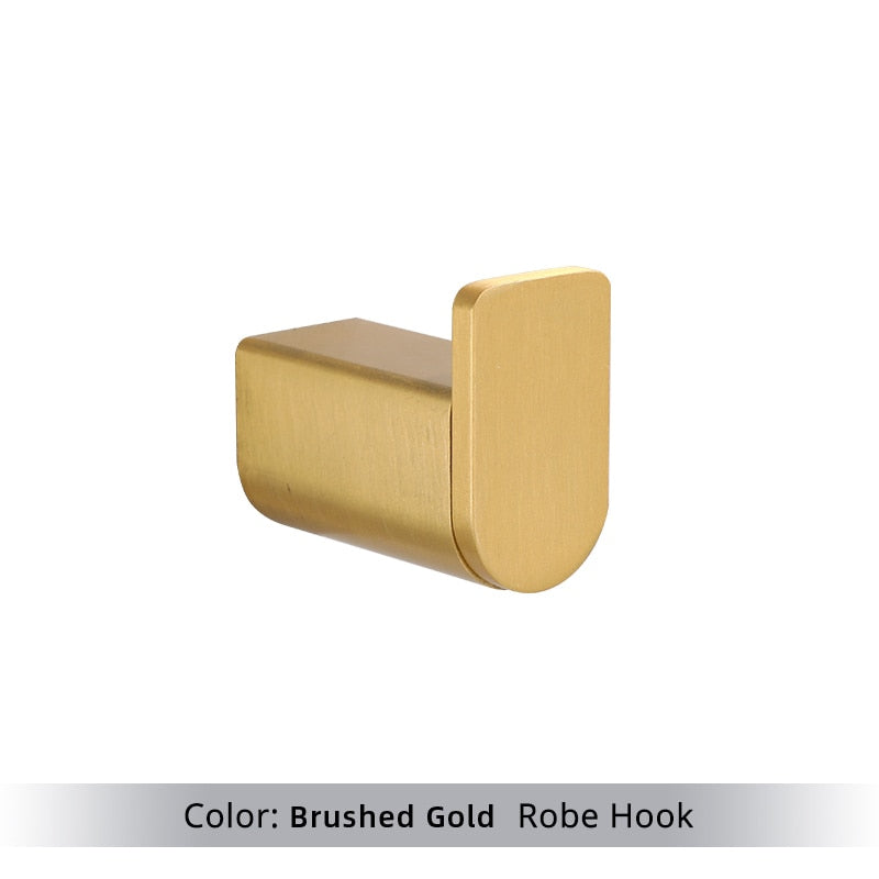 Golden Stainless Steel Towel Hooks & Bathroom Accessories Kit