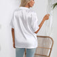 White Satin Notched Blouse