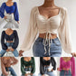 Casual Drawstring Crop Tops