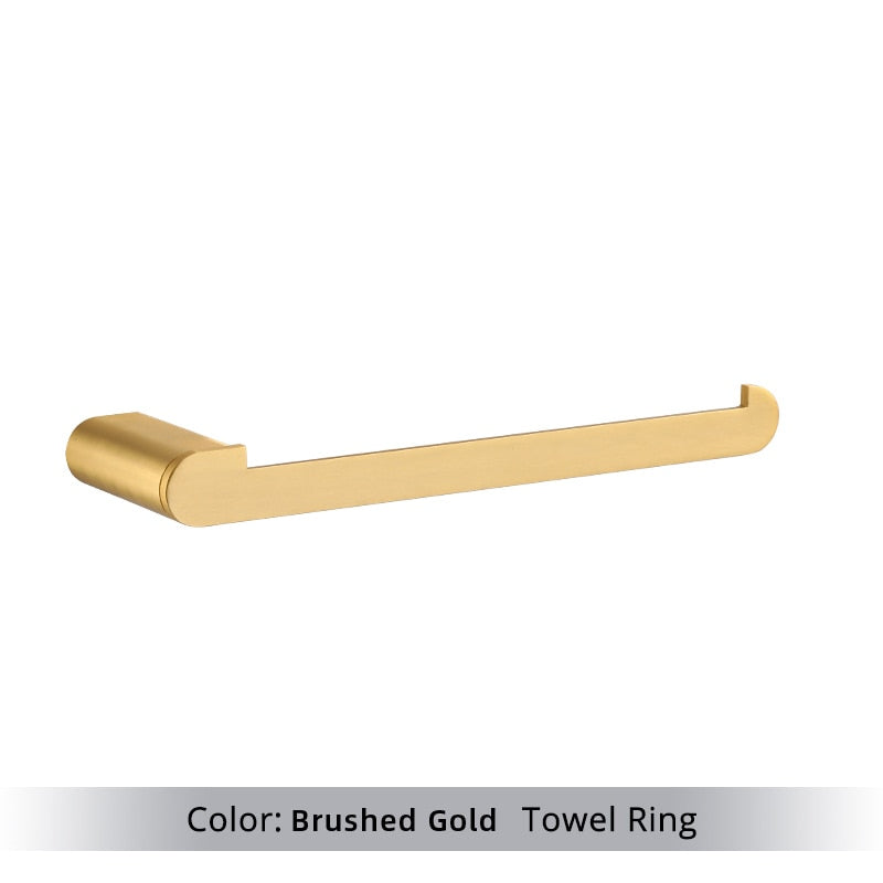 Golden Stainless Steel Towel Hooks & Bathroom Accessories Kit