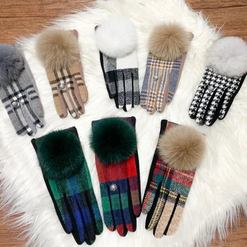 Cashmere Gloves with  Fur