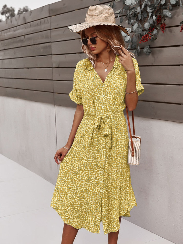 Long Sleeve Floral  Dress