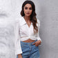 Strap Bubble Sleeve Blouses