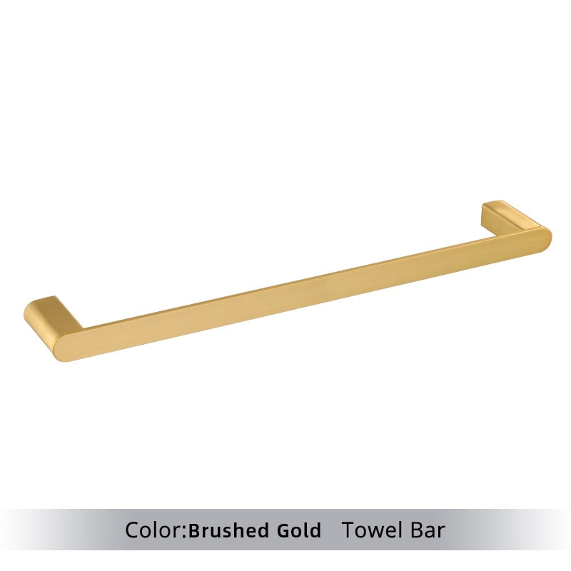 Golden Stainless Steel Towel Hooks & Bathroom Accessories Kit