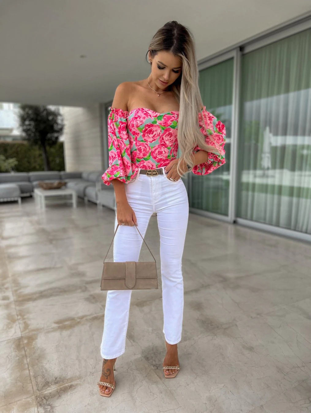 Off Shoulder Cami Floral