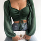 Casual Drawstring Crop Tops