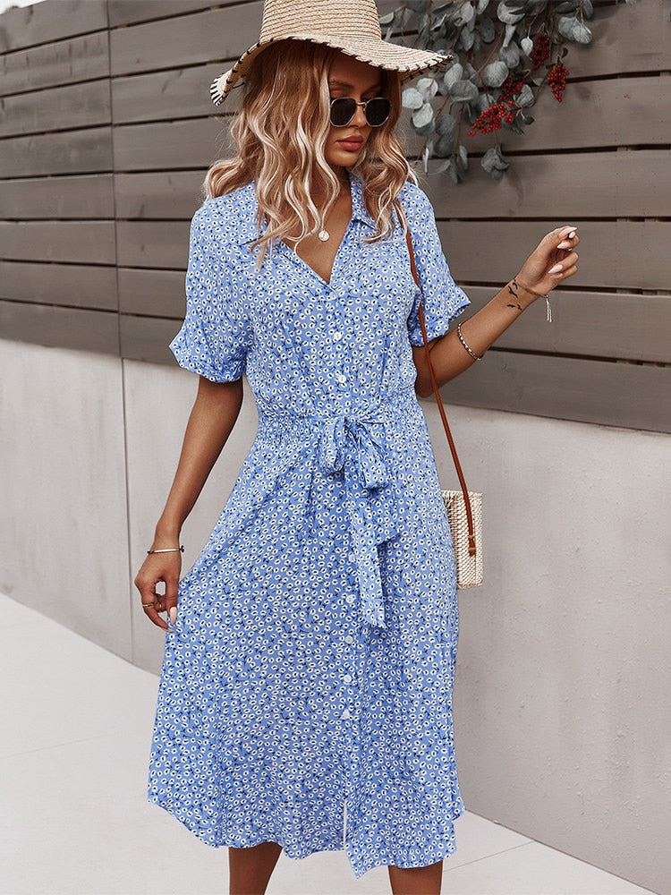 Long Sleeve Floral  Dress